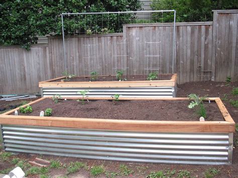 corrugated metal planter boxes diy|corrugated metal raised beds.